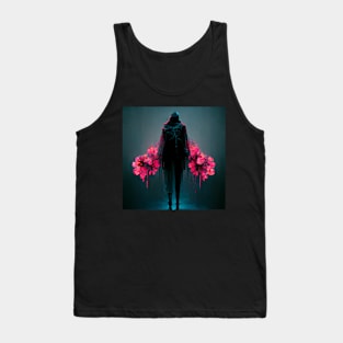 Intimidating Character with Flowers - best selling Tank Top